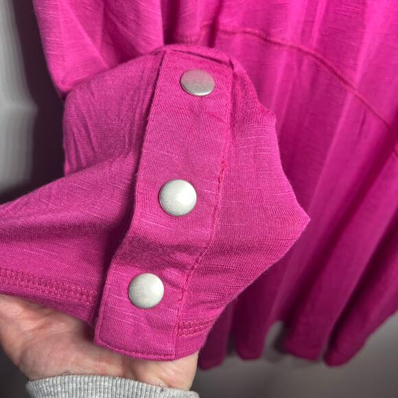 Catherines Tunic Magenta Pink Rayon Knit Button Sleeve Comfy Casual Spring 2X - Picture 3 of 8